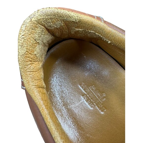 Hermes Men EU 40.5 US 7.5 Quick Sneakers Low Cut Shoes Leather Orange Brown Logo - Picture 6 of 16